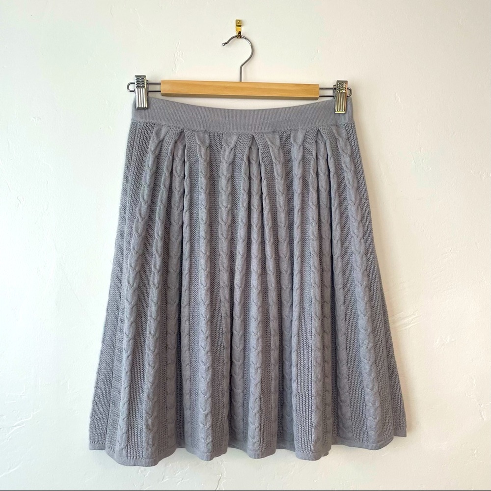 BCBG MaxAzria Savanna Glacier Grey Cable Knit Sweater Skirt